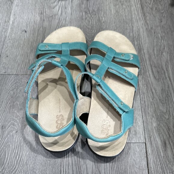 SAS Sorrento Naples Sandals Turquoise Leather Women's Size 9 R7392267 - Picture 6 of 8